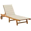 Image de Chaise longue de jardin avec coussin Bois d acacia solide