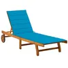 Image de Chaise longue de jardin avec coussin Bois d acacia solide