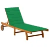 Image de Chaise longue de jardin avec coussin Bois d acacia solide