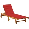 Image de Chaise longue de jardin avec coussin Bois d acacia solide