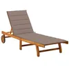 Image de Chaise longue de jardin, avec coussin, vidaXL Bois d'acacia solide