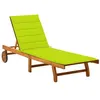 Image de Chaise longue de jardin avec coussin Bois d acacia solide