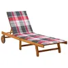 Image de vidaXL Bois d'Acacia Solide Chaise Longue de Jardin avec Coussin Bain de Soleil d'Extérieur Transat de Patio Chaise Longue 3061357