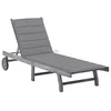 Image de Chaise longue vidaxl gris en acacia H. 30 cm L. 200 cm non pliable
