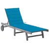 Image de Chaise longue vidaxl H. 30 cm gris L. 200 cm en acacia non empilable non pliable