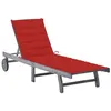 Image de Chaise longue vidaxl L. 200 cm H. 30 cm en acacia gris non pliable