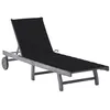 Image de Chaise longue de jardin avec coussin Gris Bois d acacia solide