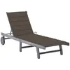Image de Chaise longue de jardin avec coussin Gris Bois d acacia solide