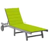 Image de Chaise longue vidaxl gris H. 30 cm en acacia L. 200 cm non pliable
