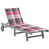 Image de Lot de a lunite chaise longue vidaxl H. 30 cm L. 200 cm gris en acacia non empilable non pliable