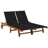 Image de Chaise longue de jardin 2 places avec coussins Acacia solide