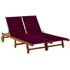 Image de Chaise longue de jardin 2 places avec coussins Acacia solide