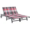 Image de Chaise longue de jardin 2 places avec coussin Gris Acacia