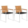 Image de Chaises de jardin avec coussins lot de 2 Acacia solide et acier