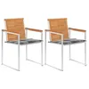 Image de Chaises de jardin avec coussins lot de 2 Acacia solide et acier