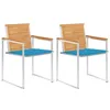 Image de Lot de 2 chaise vidaxl exterieur non pliable en teck H. 85 cm bleu