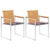Image de Lot de 2 chaise vidaxl exterieur non pliable H. 85 cm en teck gris