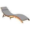 Image de Chaise longue vidaxl H. 64 cm L. 55 cm en acacia gris non empilable non pliable