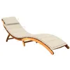 Image de Chaise longue vidaxl L. 55 cm beige H. 64 cm en acacia non empilable non pliable