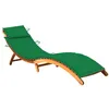 Image de Chaise longue vidaxl vert en acacia H. 64 cm L. 55 cm non empilable non pliable