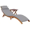 Image de Chaise longue de jardin avec table et coussin Bois d acacia