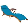 Image de Chaise longue de jardin avec table et coussin Bois d acacia