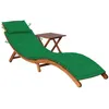 Image de Chaise longue de jardin avec table et coussin Bois d acacia