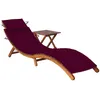Image de Chaise longue vidaxl rouge en acacia L. 55 cm H. 40 cm non pliable