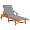 Image de Chaise longue de jardin avec coussin Bois d acacia solide