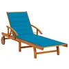 Image de Chaise longue de jardin avec coussin Bois d acacia solide