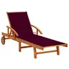 Image de Chaise longue de jardin avec coussin Bois d acacia solide