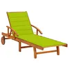 Image de Chaise longue vidaxl en acacia H. 30 cm L. 200 cm vert non empilable non pliable