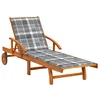 Image de Chaise longue de jardin avec coussin Bois d acacia solide