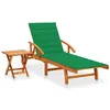 Image de Chaise longue de jardin avec table et coussin Bois d acacia