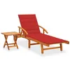 Image de vidaXL Chaise longue de jardin avec table et coussin Bois d'acacia3061623