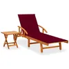 Image de Chaise longue de jardin avec table et coussin Bois d acacia