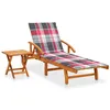 Image de Chaise longue de jardin avec table et coussin Bois d acacia