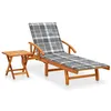 Image de vidaXL Chaise longue de jardin avec table et coussin Bois d'acacia3061631