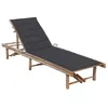 Image de Chaise longue vidaxl L. 200 cm gris en bambou H. 30 cm non empilable non pliable