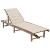 Image de Chaise longue vidaxl L. 200 cm beige en bambou H. 30 cm non pliable