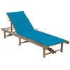 Image de Chaise longue vidaxl en bambou H. 30 cm L. 200 cm bleu non empilable non pliable