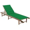 Image de Chaise longue vidaxl L. 200 cm vert en bambou H. 30 cm non empilable non pliable