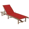Image de Chaise longue vidaxl rouge L. 200 cm H. 87 cm en bambou non pliable