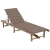 Image de Chaise longue vidaxl en bambou L. 200 cm marron H. 30 cm non empilable non pliable