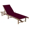Image de Chaise longue vidaxl rouge L. 200 cm en bambou H. 30 cm non empilable non pliable