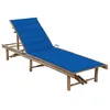 Image de Chaise longue de jardin avec coussin Bambou