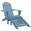 Image de Chaise vidaxl H. 88.5 cm non pliable en bois exterieur bleu