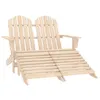Image de Chaise de jardin Adirondack 2 places et repose pied sapin