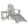 Image de Chaise de jardin Adirondack avec pouf et table Sapin Gris