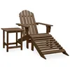 Image de Chaise vidaxl en bois massif non pliable H. 45 cm exterieur vert